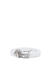 DIESEL LEATHER BELT WITH CRYSTAL LOGO CHARMS