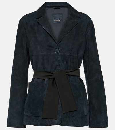 's Max Mara Perry Suede Jacket In Black