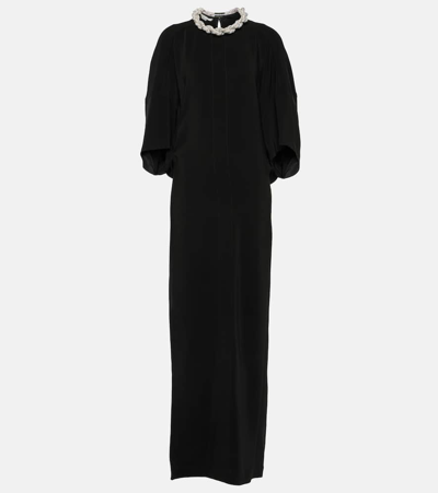 Stella Mccartney Crystal-braided Maxi Dress In Black