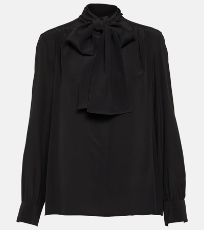 Saint Laurent Silk Blouse In Black  