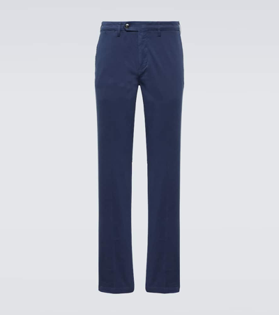 Canali Cotton Twill Chinos In Blue