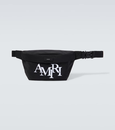 Amiri Staggered Logo Belt Bag In Black