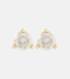 STONE AND STRAND 14KT GOLD EARRINGS WITH DIAMONDS