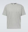Saint Laurent Cassandre Cotton Blend T-shirt In Grey
