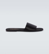 Saint Laurent Carlyle Silk Satin Crêpe Slides In Black