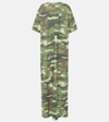 Acne Studios Khaki Crystal Maxi Dress In Multicoloured