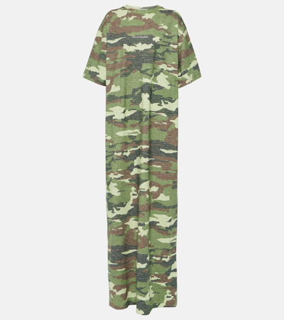 Acne Studios Khaki Crystal Maxi Dress In Green