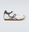 Loewe Flow Runner Monogram-embroidered Suede Low-top Trainers In White