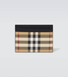 BURBERRY CHECK LEATHER CARD HOLDER