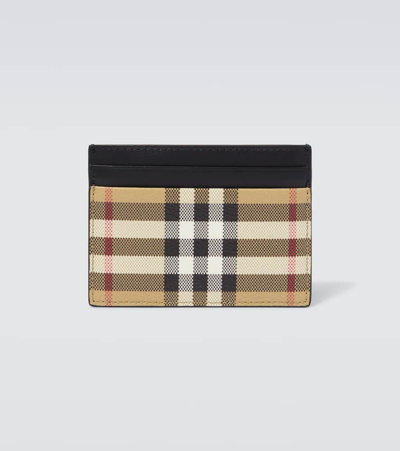 Burberry Check Leather Card Holder In Multicoloured