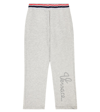 Versace Printed Cotton Jersey Sweatpants In Grey