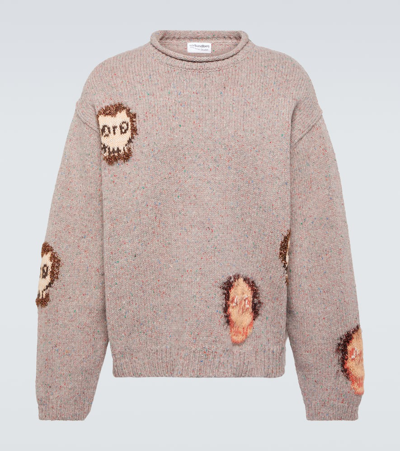 Acne Studios Wool-blend Jacquard Sweater In Grey,multi