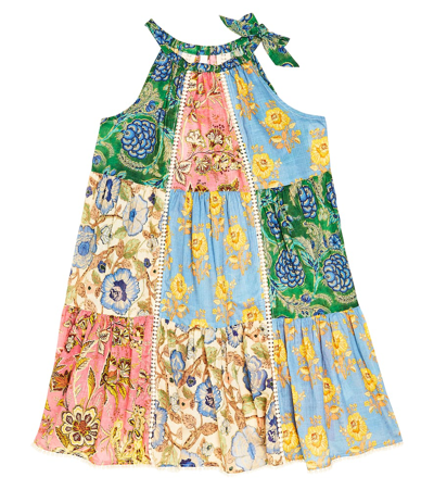 Zimmermann Little Girl's & Girl's Junie Patchwork Print Halter Dress In Spliced