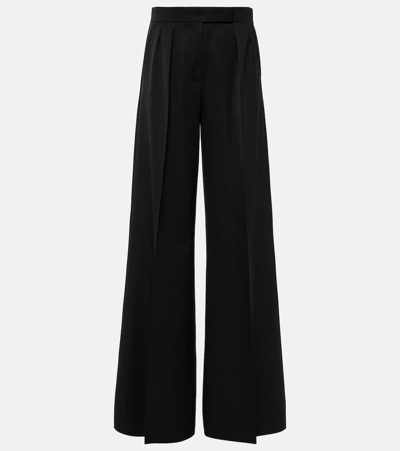 Max Mara Libbra High-rise Wool Wide-leg Pants In Black