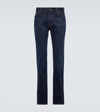 Zegna Jean Roccia En Lin Et Coton Extensible Taupe Foncé In Blue