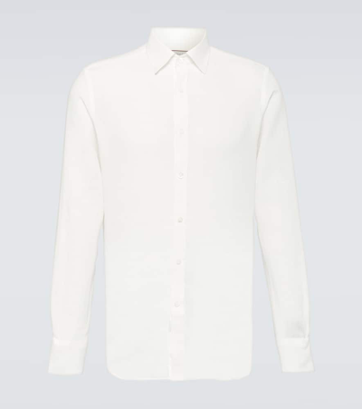 Canali 亚麻衬衫 In White