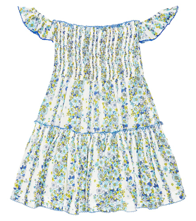 Poupette St Barth Kids' Aurora Floral Dress In Blue