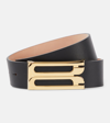 Victoria Beckham Jumbo Frame Leather Belt In Black