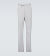 THOM BROWNE STRIPED LOW-RISE COTTON CHINOS