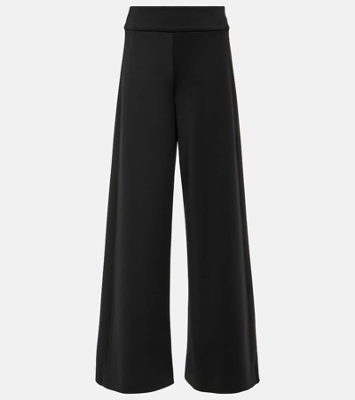 Max Mara Levante High-rise Jersey Wide-leg Pants In Nero