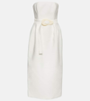 ADRIANA DEGREAS STRAPLESS MIDI DRESS