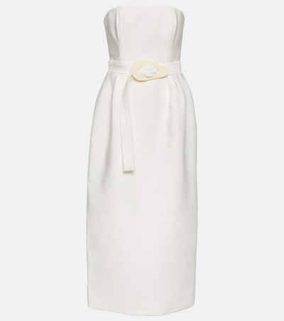 Adriana Degreas Strapless Midi Dress In White