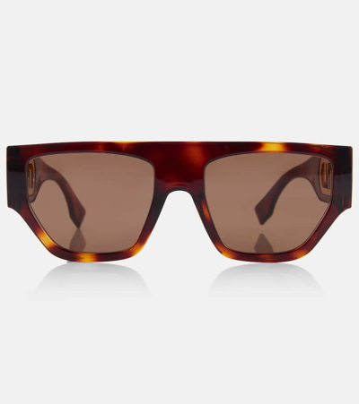 Fendi O'lock Browline Sunglasses In Brown