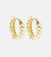STONE AND STRAND BRIOCHE 10KT YELLOW GOLD HOOP EARRINGS