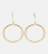 Saint Laurent Cassandre Pendant Hoop Earrings In Gold