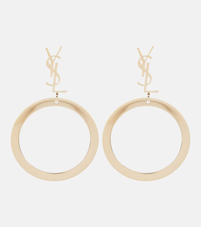 Saint Laurent Cassandre Hoop Earrings In Gold