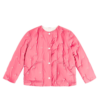 Bonpoint Kids' Baila Cherry-embroidered Padded Jacket In Pink