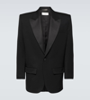 Saint Laurent Black Single-breasted Tuxedo Jacket In Virgin Wool Man In Black