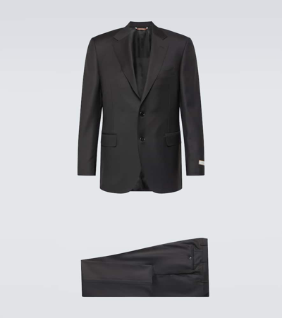 Canali Single-breasted Wool Suit In Black