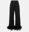 Prada Jogginghose Aus Baumwollfleece Mit Federbesatz In Black