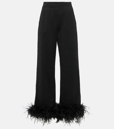 Prada Feather Cuffs Track Pants In Black