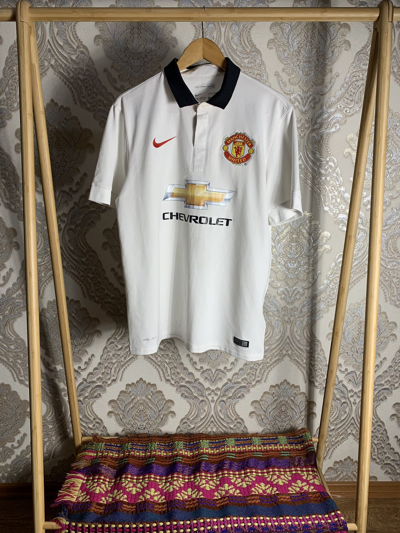 Pre-owned Nike X Soccer Jersey Vintage Nike Manchester United Soccer Jersey Y2k Drill Retro In White