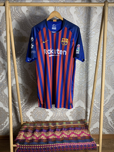 Pre-owned F C Barcelona X Soccer Jersey Vintage Nike F.c Barcelona Messi 10 Soccer Jersey Drill In Blue
