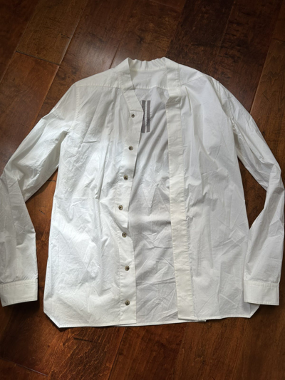 Pre-owned Rick Owens Milk Button Up In White