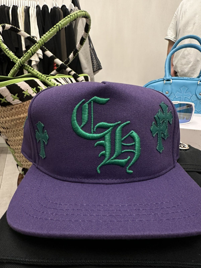 Pre-owned Chrome Hearts Art Basel Exclusive Cemetery Hat In Purple