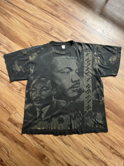 Pre-owned Hype X Vintage Crazy Faded Vintage Martin Luther King Civil Rights Euro Tee In Black