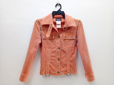 Pre-owned Dolce & Gabbana D&g Dolce Gabbana Jacket Vest Made In Italy Punkers In Light Orange