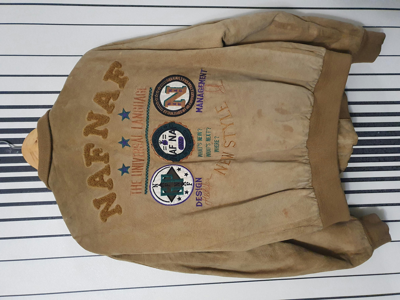 Pre-owned Vintage 90's Naf Naf By Issey Miyake Style Design Suede Jacket In Brown