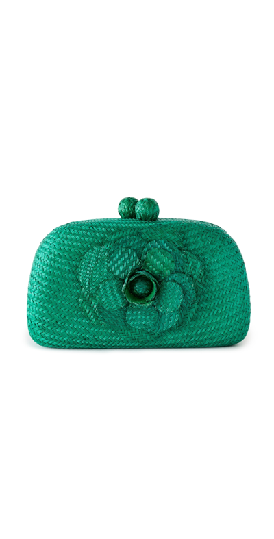 Serpui Mia Camelia Bun Clutch Bag Green One Size