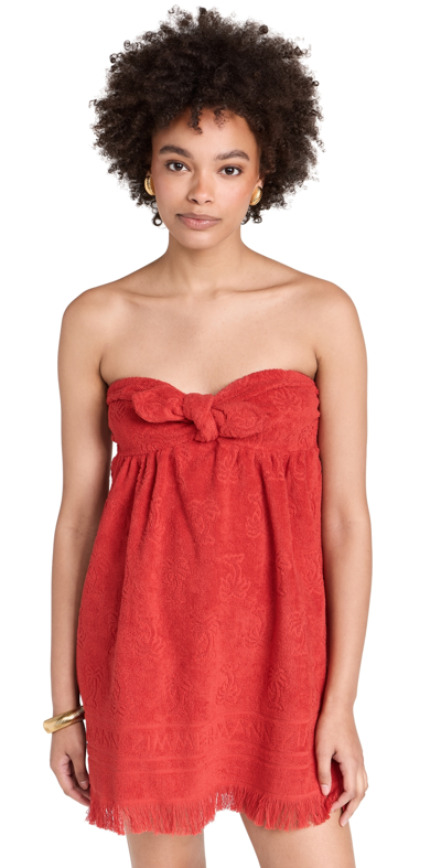 Zimmermann Red Alight Strapless Dress