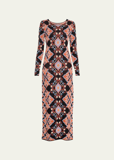 Cara Cara Rianna Jacquard-knit Midi Dress In Black Vintage Paisley