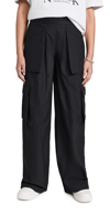 ALEXANDER WANG CARGO RAVE PANTS WITH LOGO ELASTIC BLACK