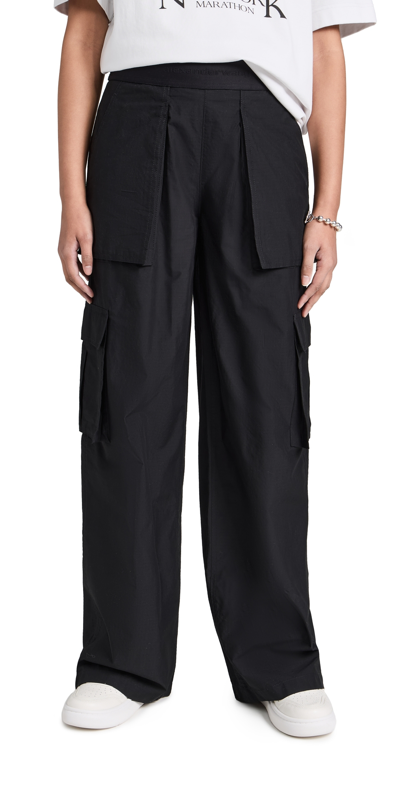 Alexander Wang Cargo Rave Trousers With Logo Elastic Black 10 In 001 Black