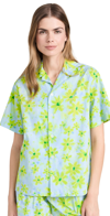 Marni Parade Poplin Short Sleeve Shirt Aquamarine In Aquamarine