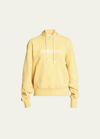 Saint Laurent Biologic Cotton Oversize Sweatshirt With Embroidered Logo In Empire Yel