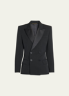 Saint Laurent Double-breasted Blazer Dress In Nero